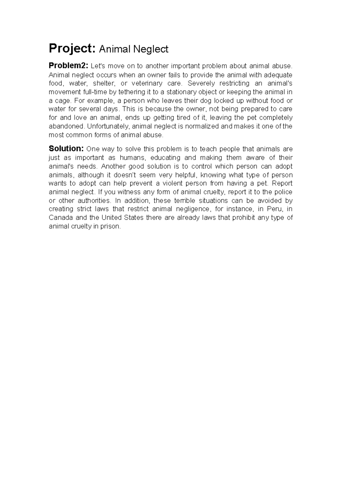 Project 07 - Project: Animal Neglect Problem2: Let's move on to another ...