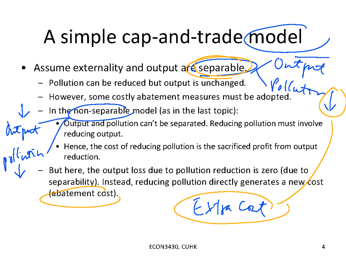Week-5 - public finance - A simple cap-and-trade model • Assume ...