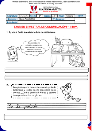 2DO Grado - II BIM - Comunicación - Asignatura Comunicación Grado 2 ...