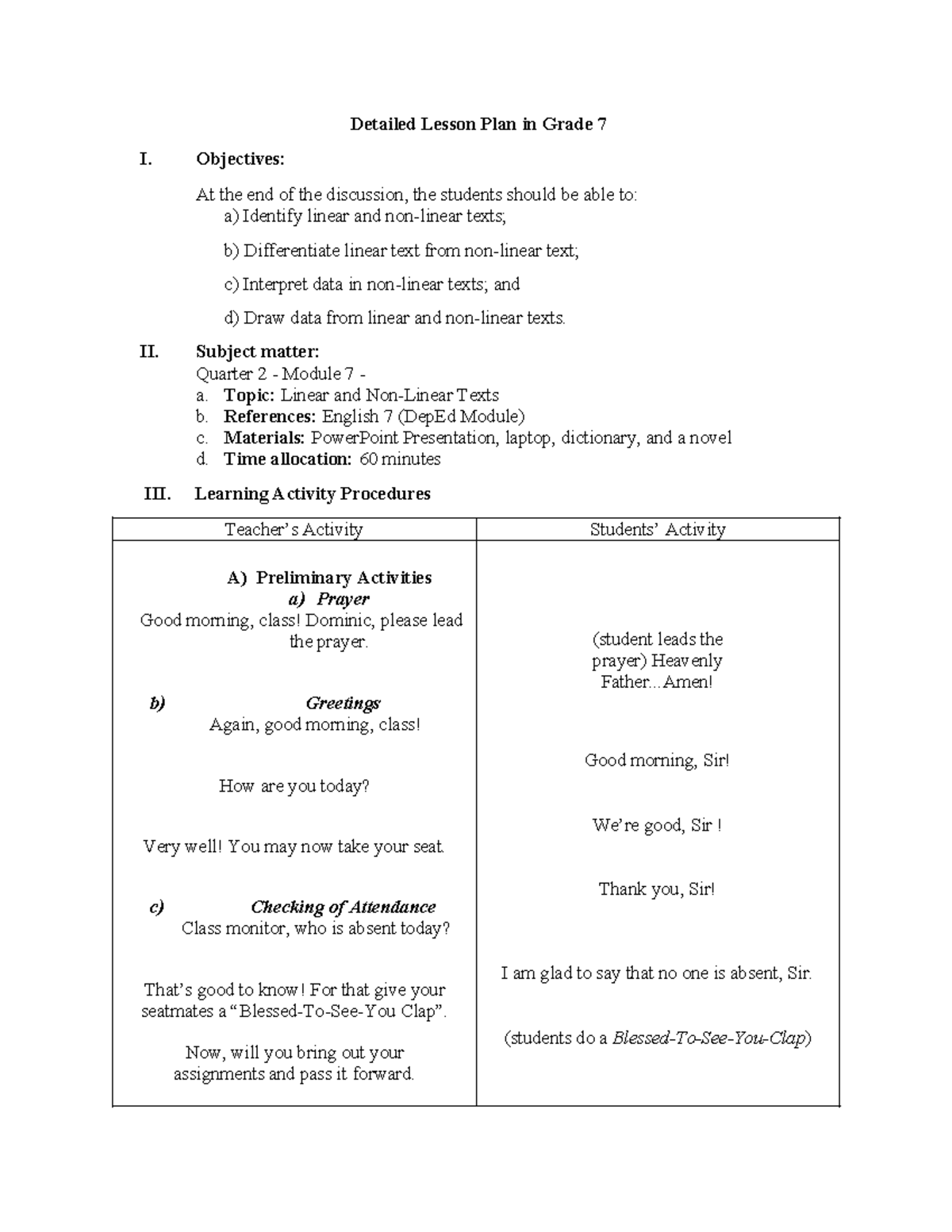 Daileg, NIÑO Andrew B. Viewing - Detailed Lesson Plan in Grade 7 I ...
