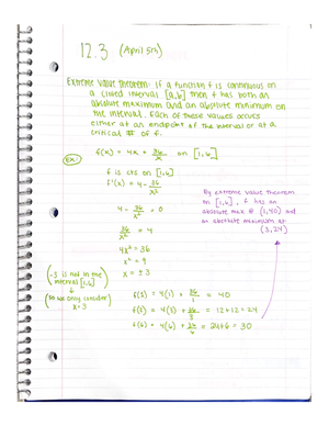 Exam 3 Prep - Calc - Wiggins - MATH 10283 - Studocu