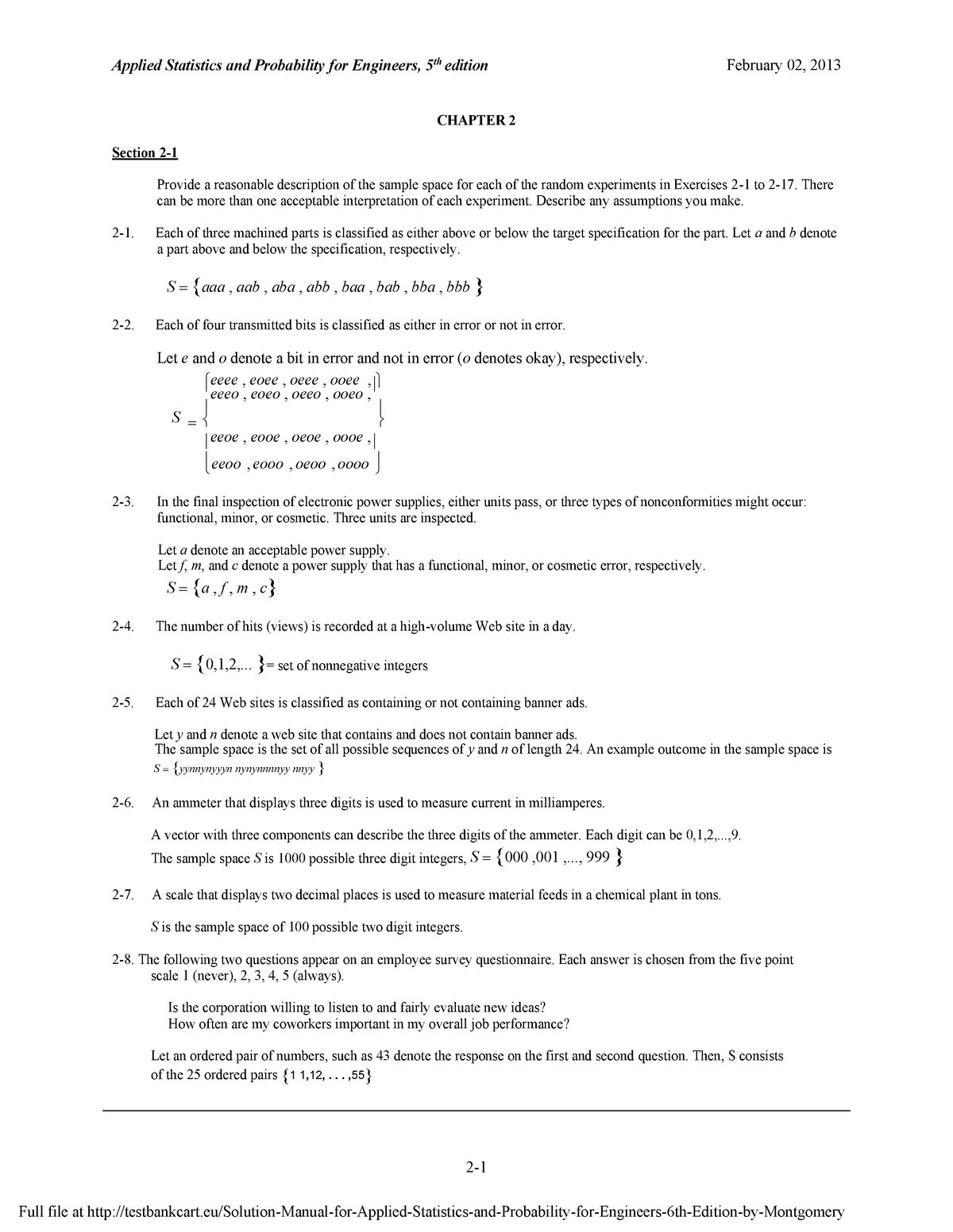 Solution Manual For Applied Statistics A - Applied Probability And ...