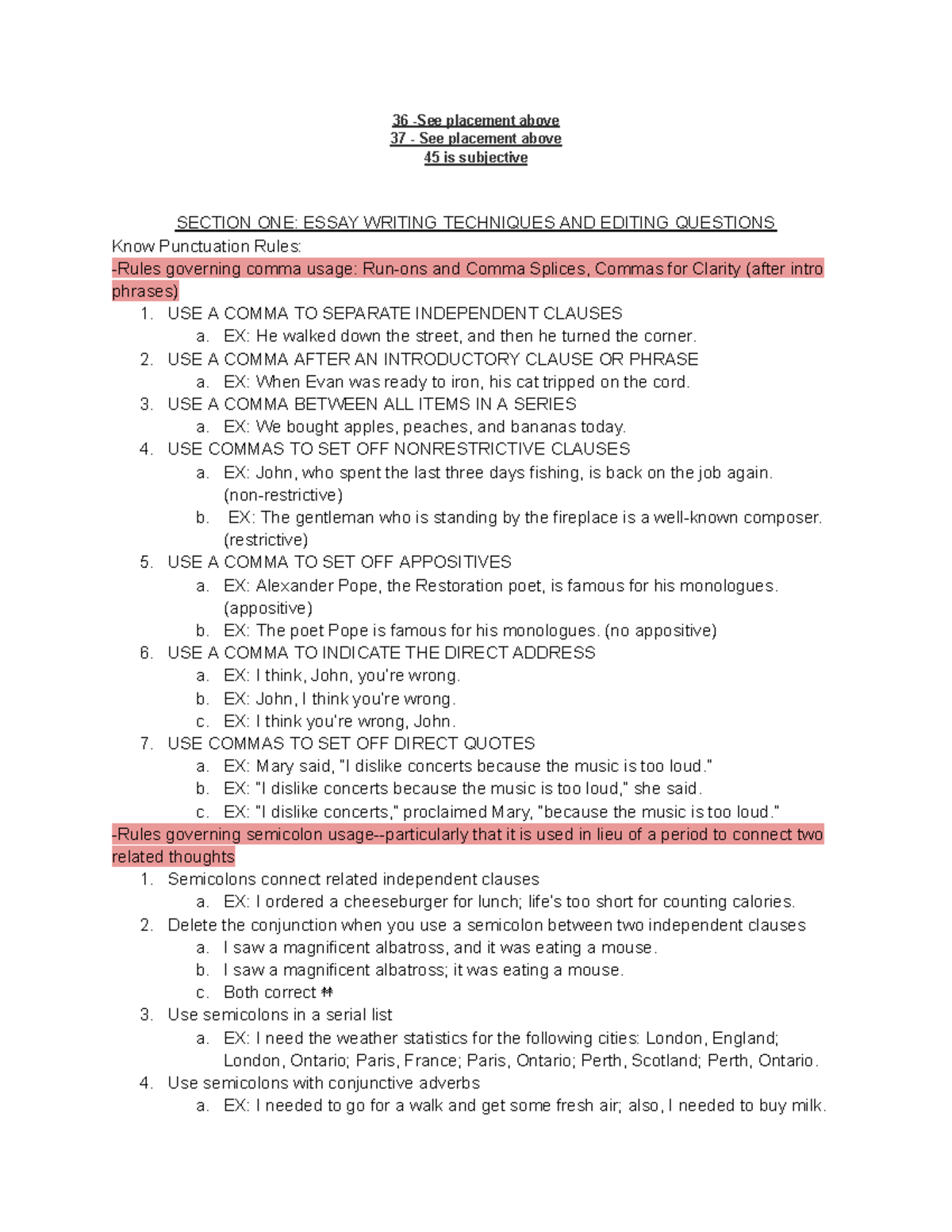 College Comp Reveiw Sem 1 - 36 -See placement above 37 - See placement ...