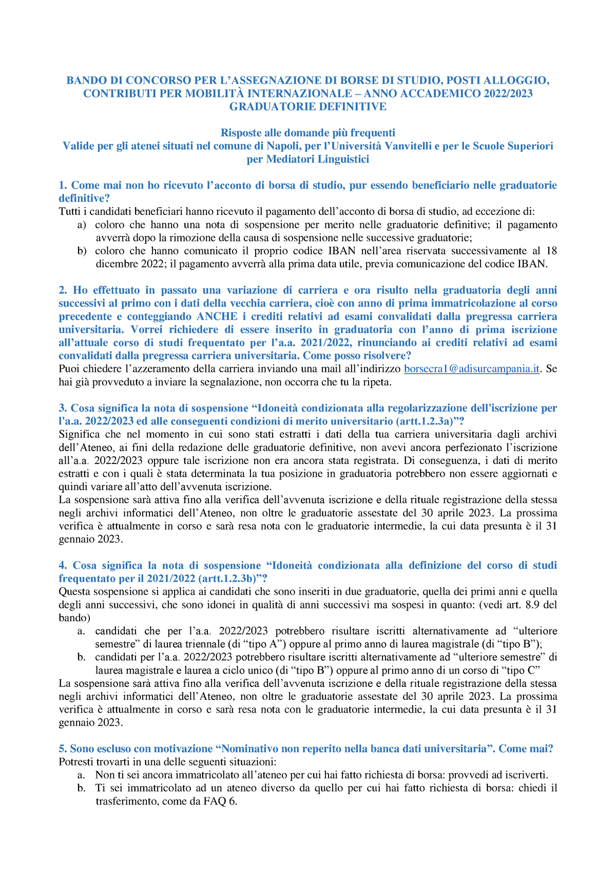 FAQ Definitive - Ottimooooooooooooooooooooooooooooo - BANDO DI CONCORSO ...