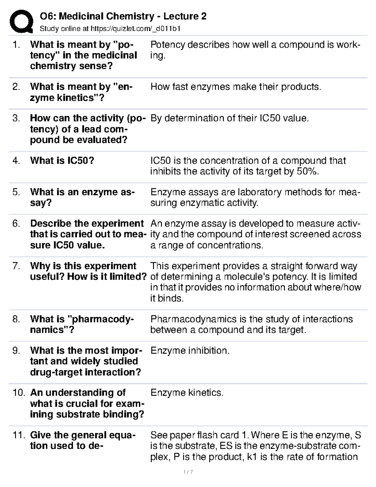 Med chem lecture 2 - Study online at quizlet/_d011b What is meant by ...