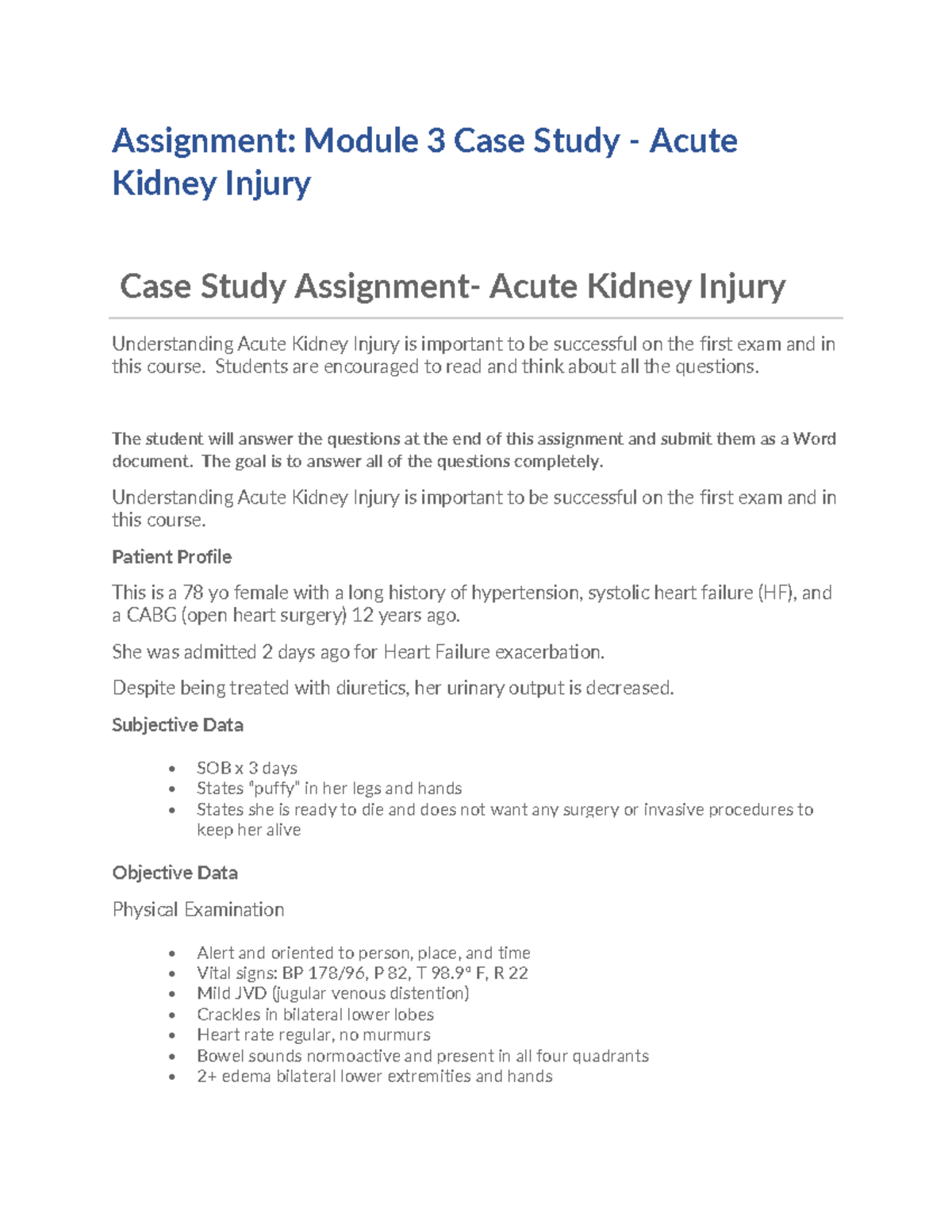 Cas21 dffg Assignment Module 3 Case Study Acute Kidney Injury