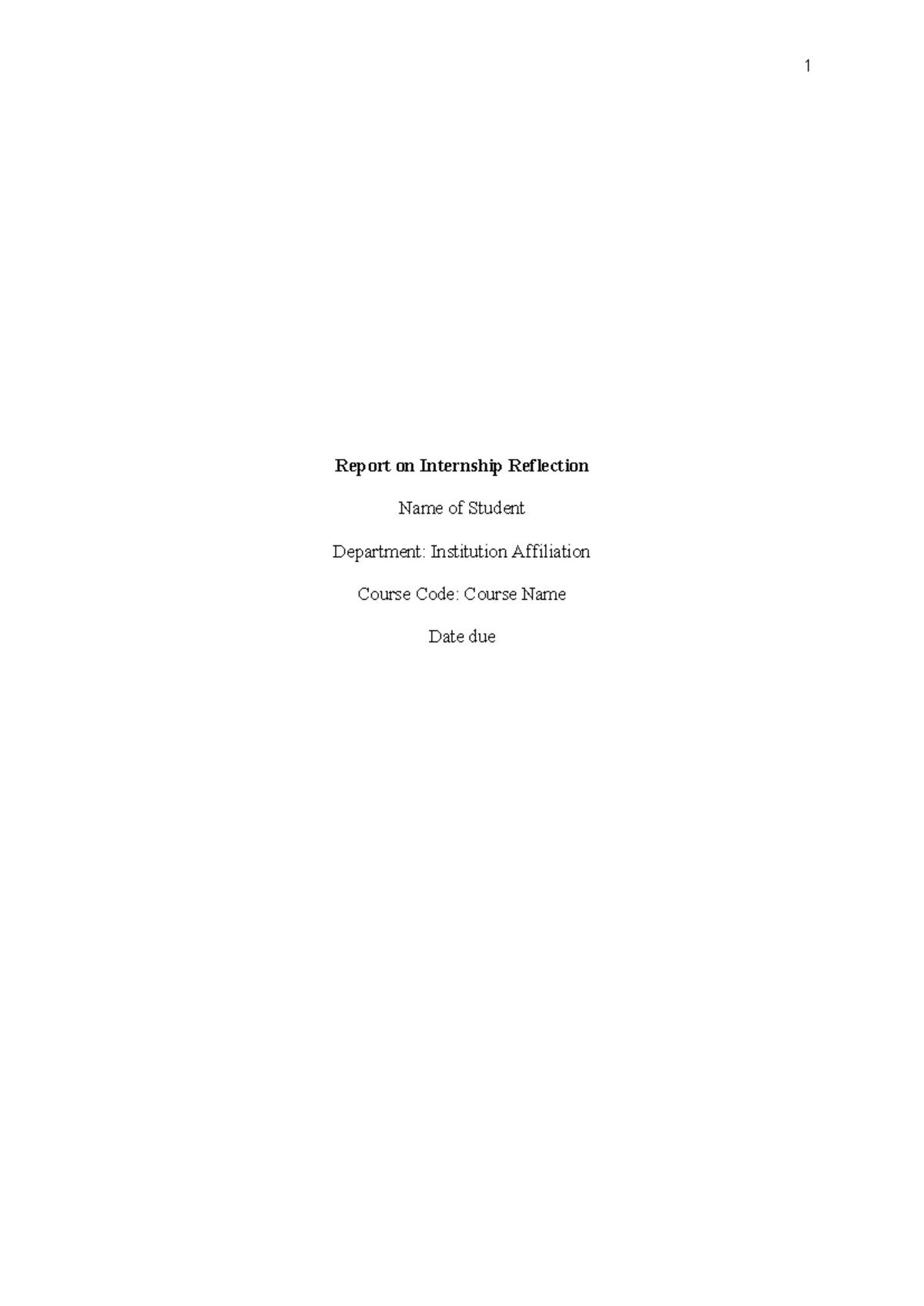 Report on Internship Reflection - The company aims to advance the tech ...
