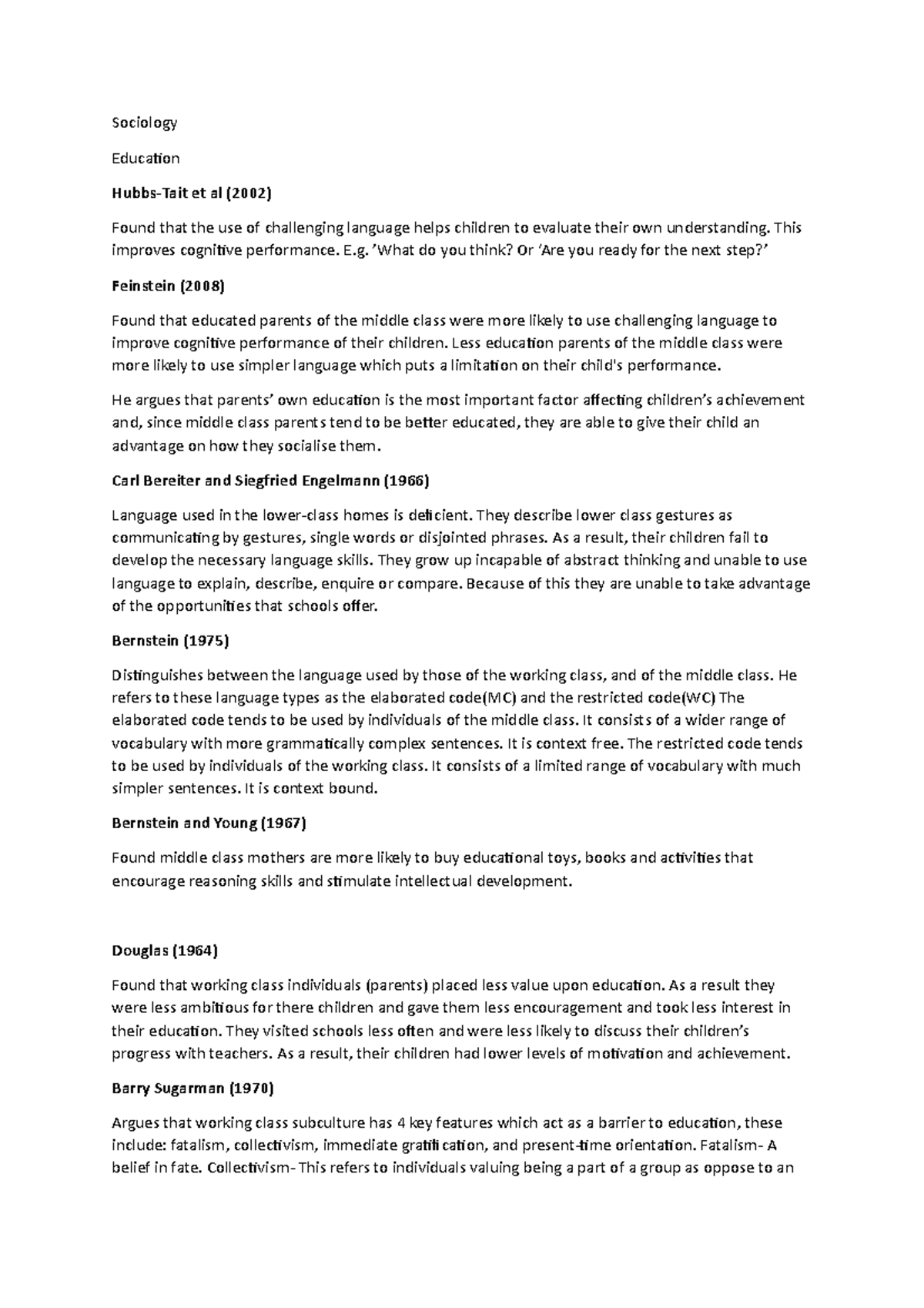 Sociology theorists booklet sociology education hubbs tait et al