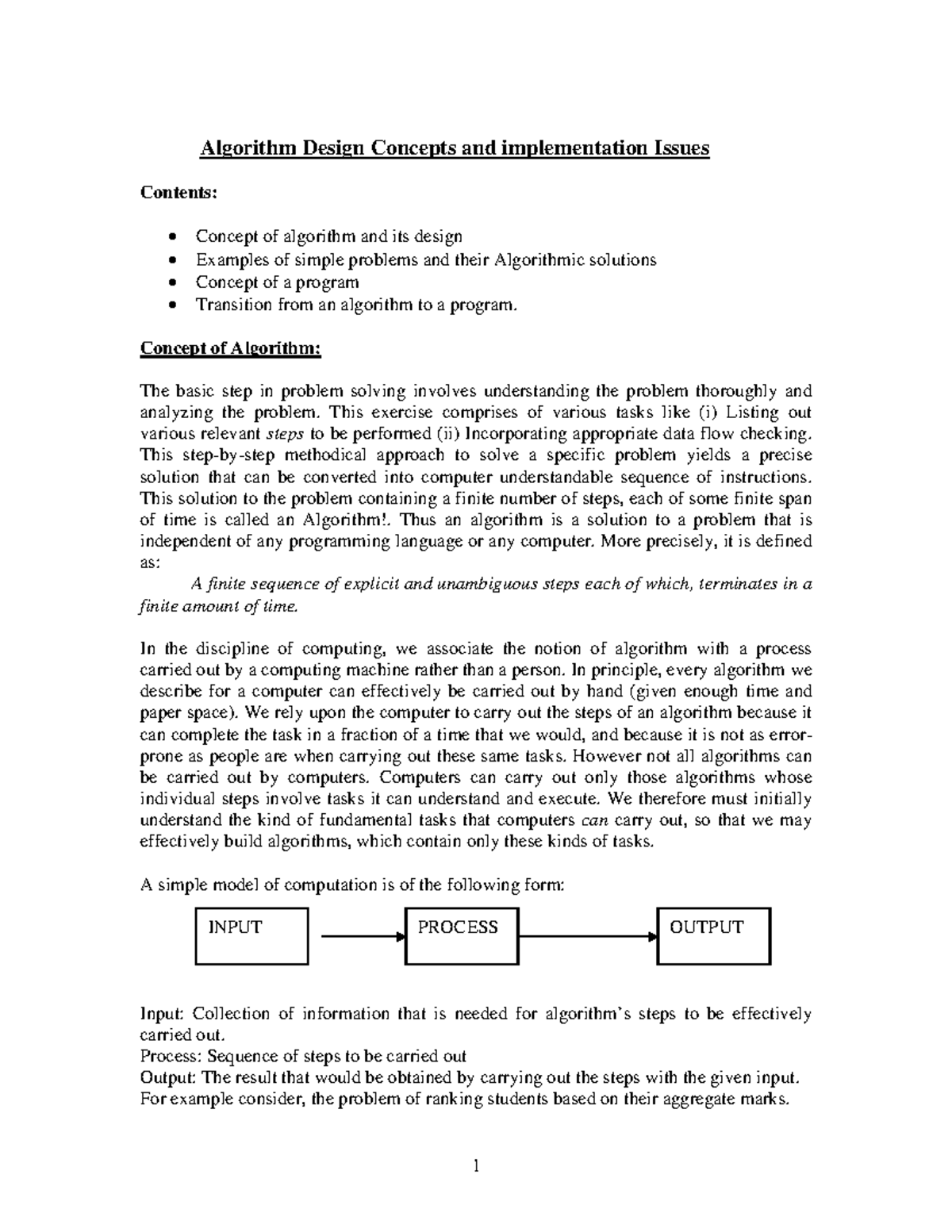 Notes On Algos 2006 - desc - Algorithm Design Concepts and ...