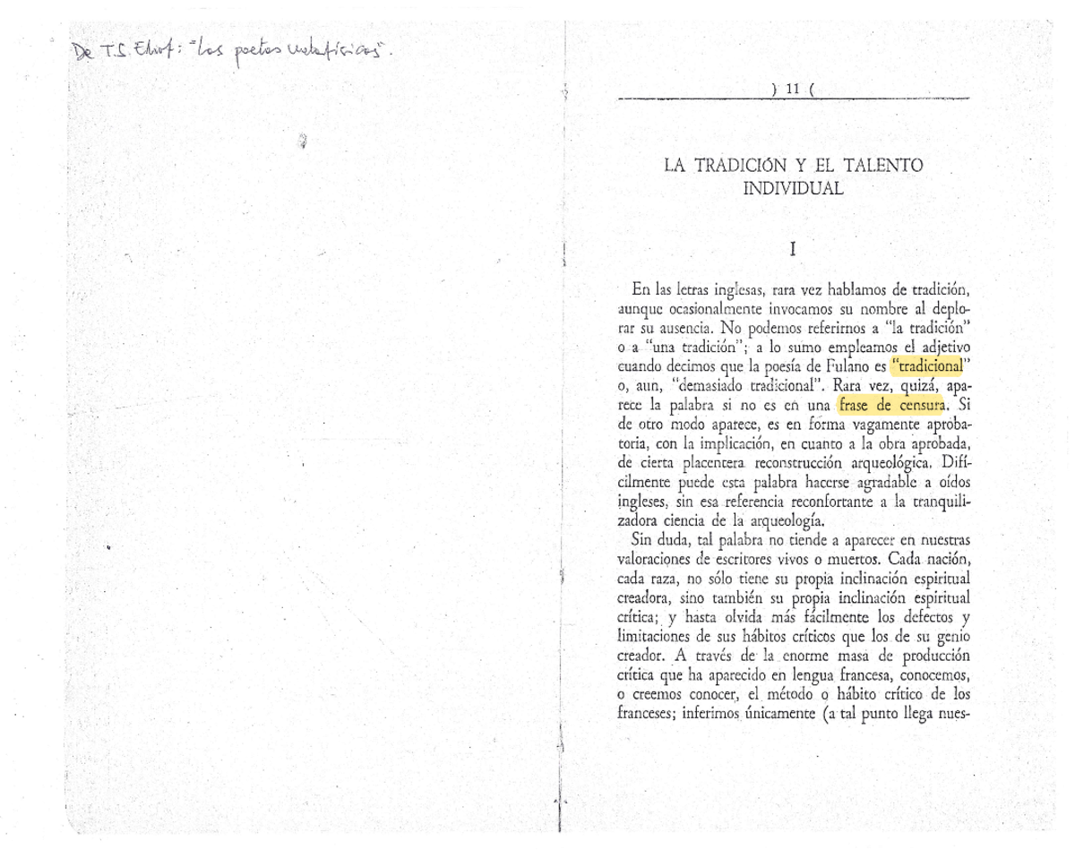 Eliot la tradicion y el talento individual los poetas metafisicospdf