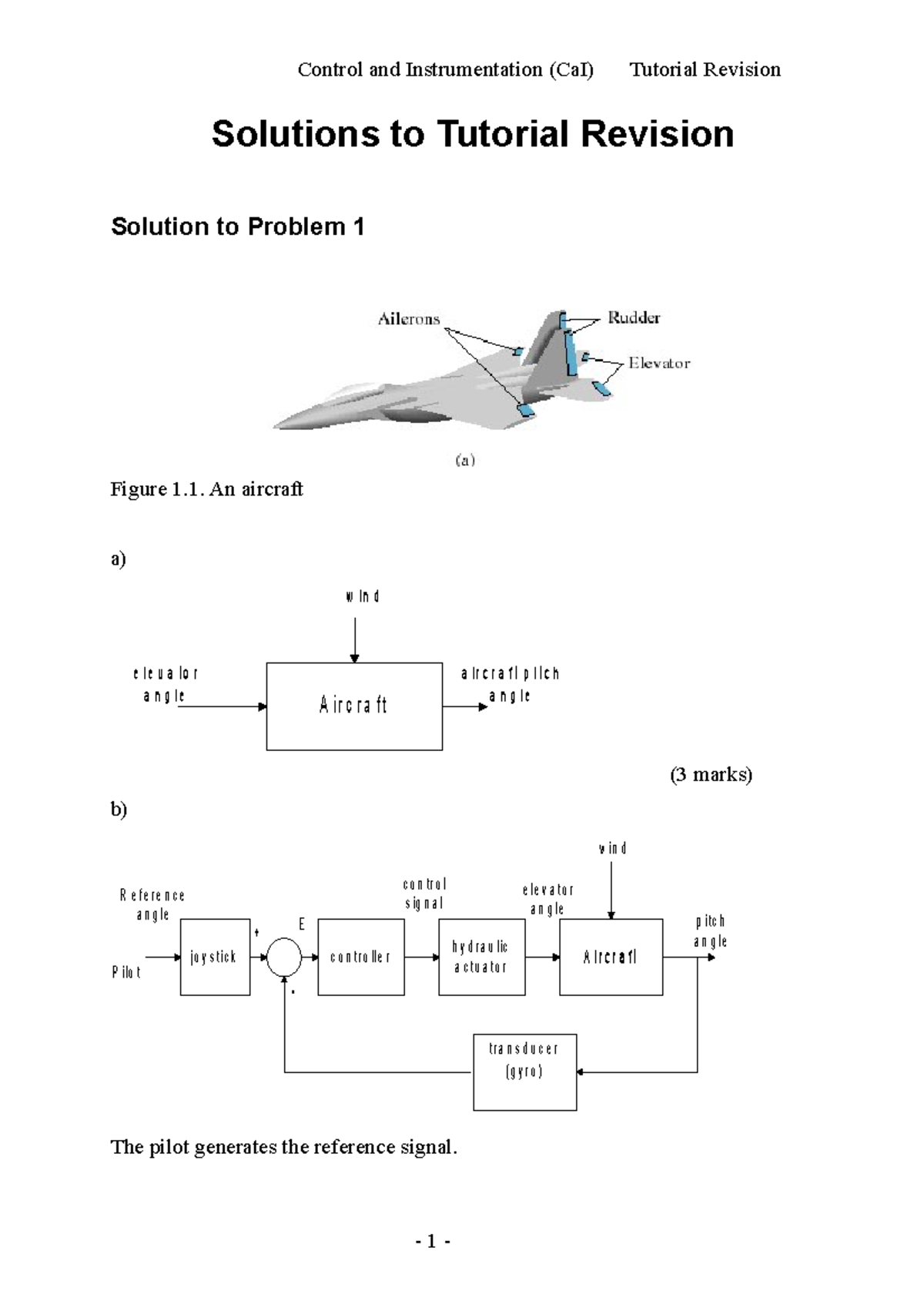 Ca I tutorial Revision 2015 2016 solutions - Control and ...