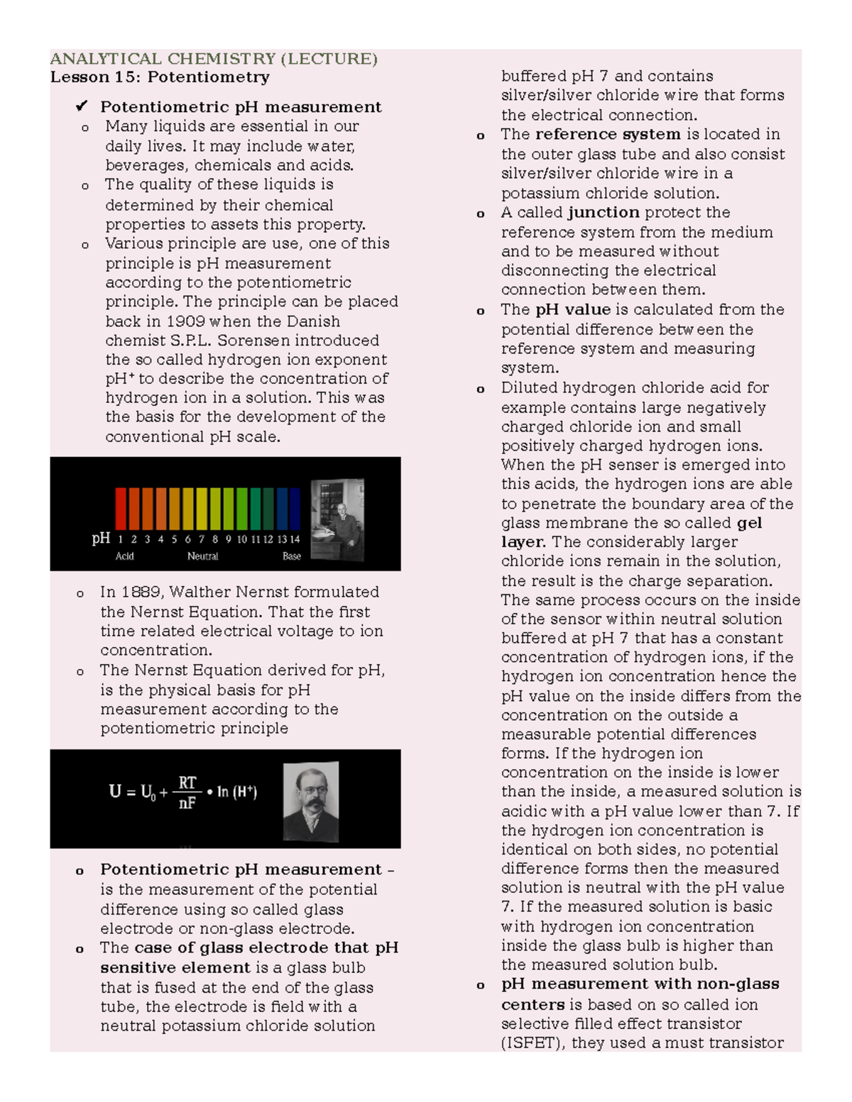 Anachem LAB Lesson 15 Potentiometric - Lesson 15: Potentiometry ...