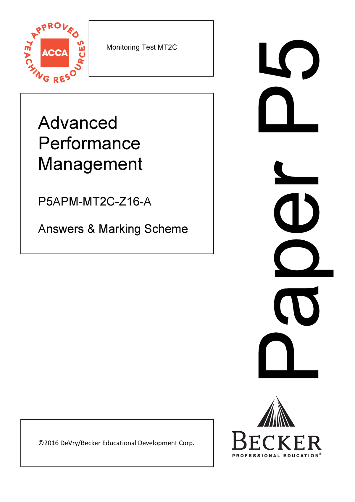 P5 PRACTICE FOR EXAM - Monitoring Test MT2C Advanced Performance ...