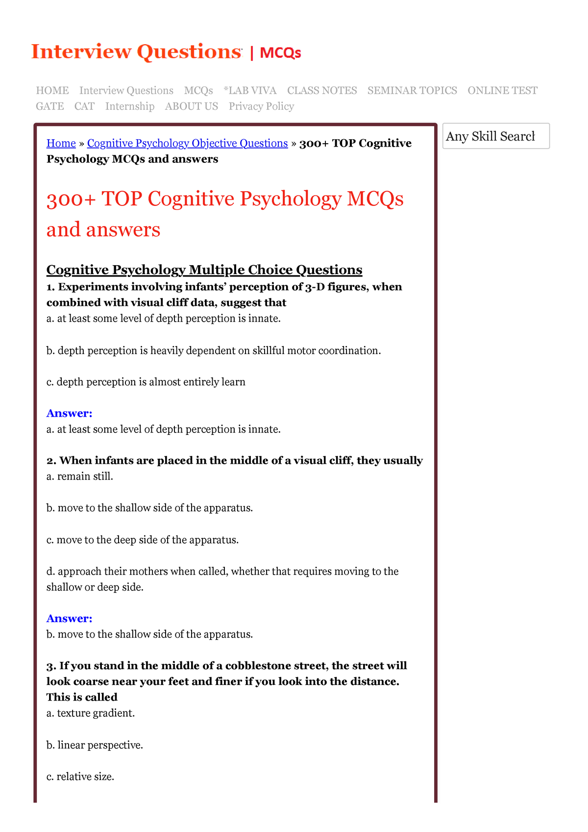 research papers on cognitive psychology