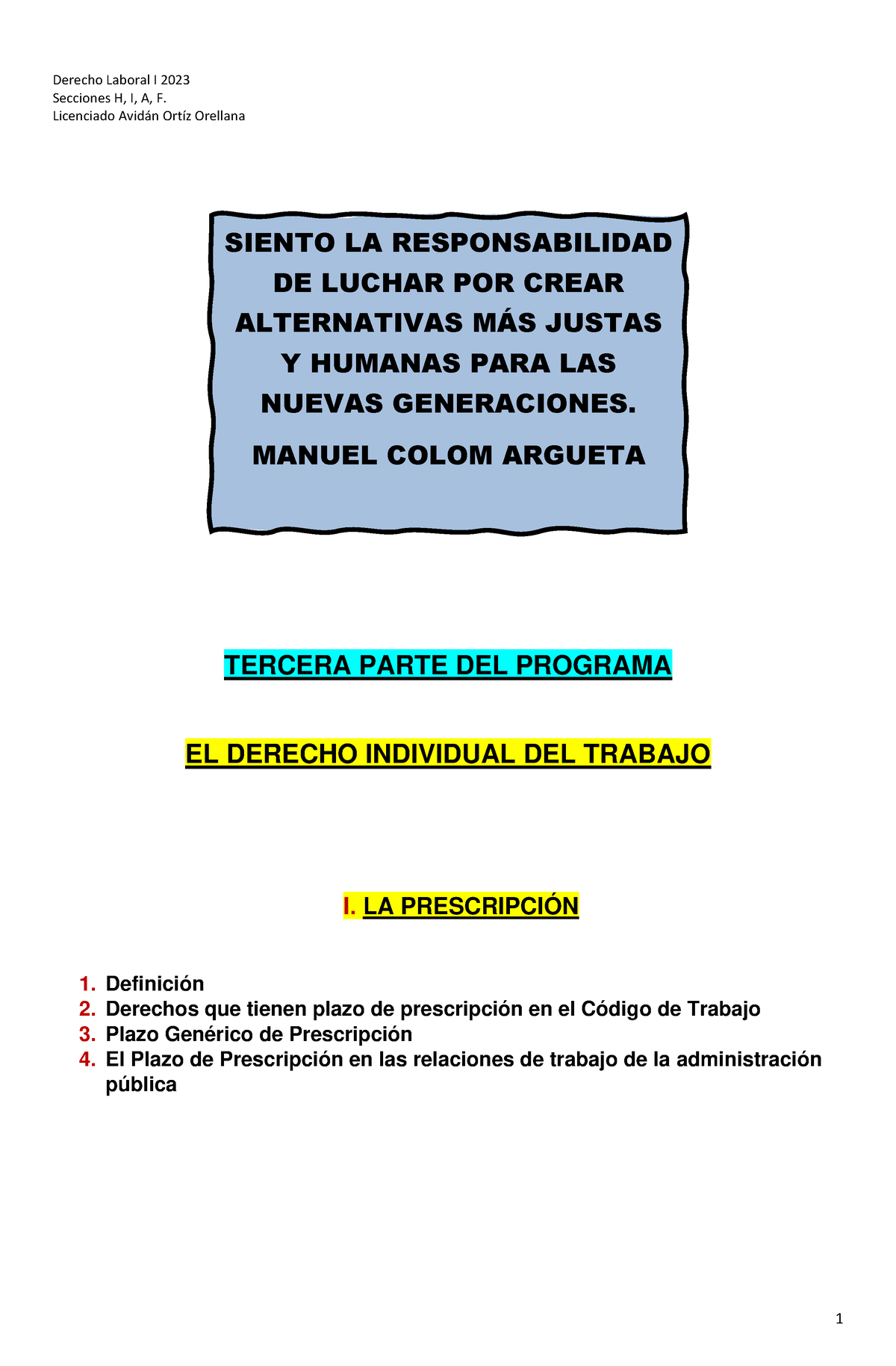 1. LA Prescripción - Son Apuntes De Laboral Y Aus Vez El Codigo Penal ...