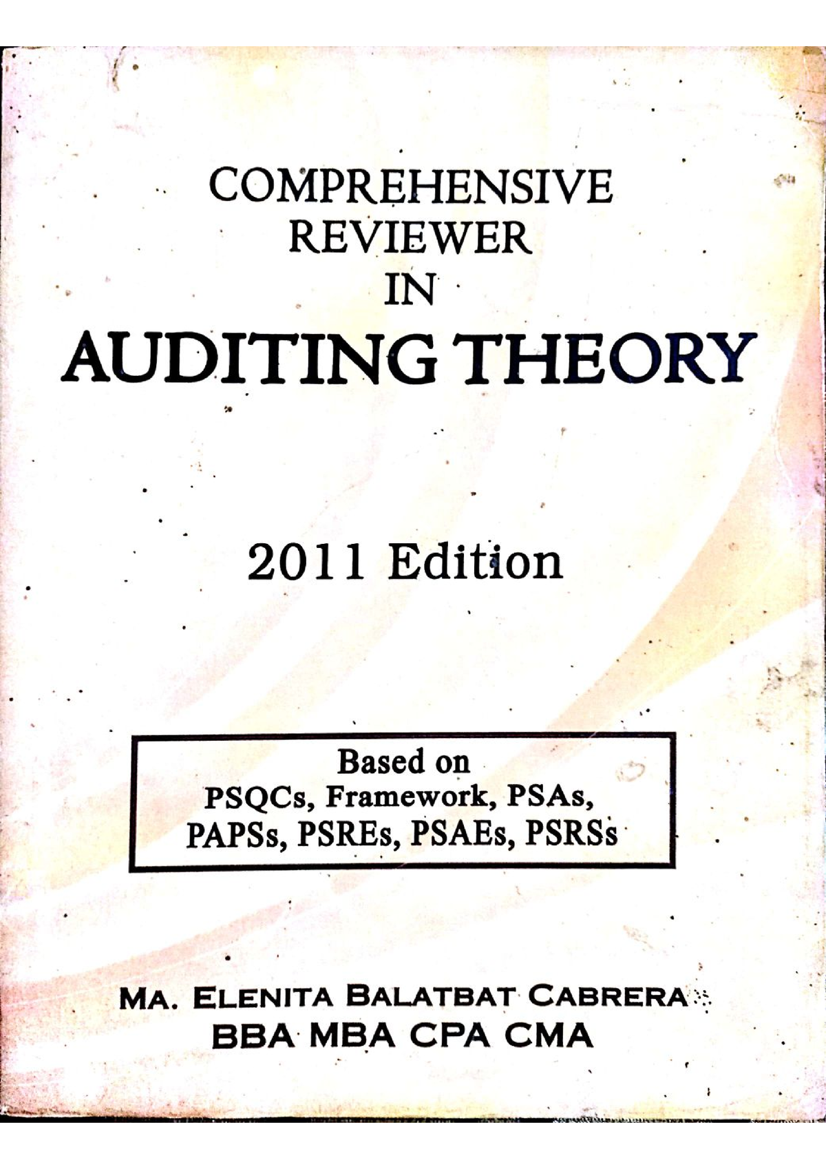 Aud Theo Cabrera - Reviewer Chap 1 - Accountancy - Studocu