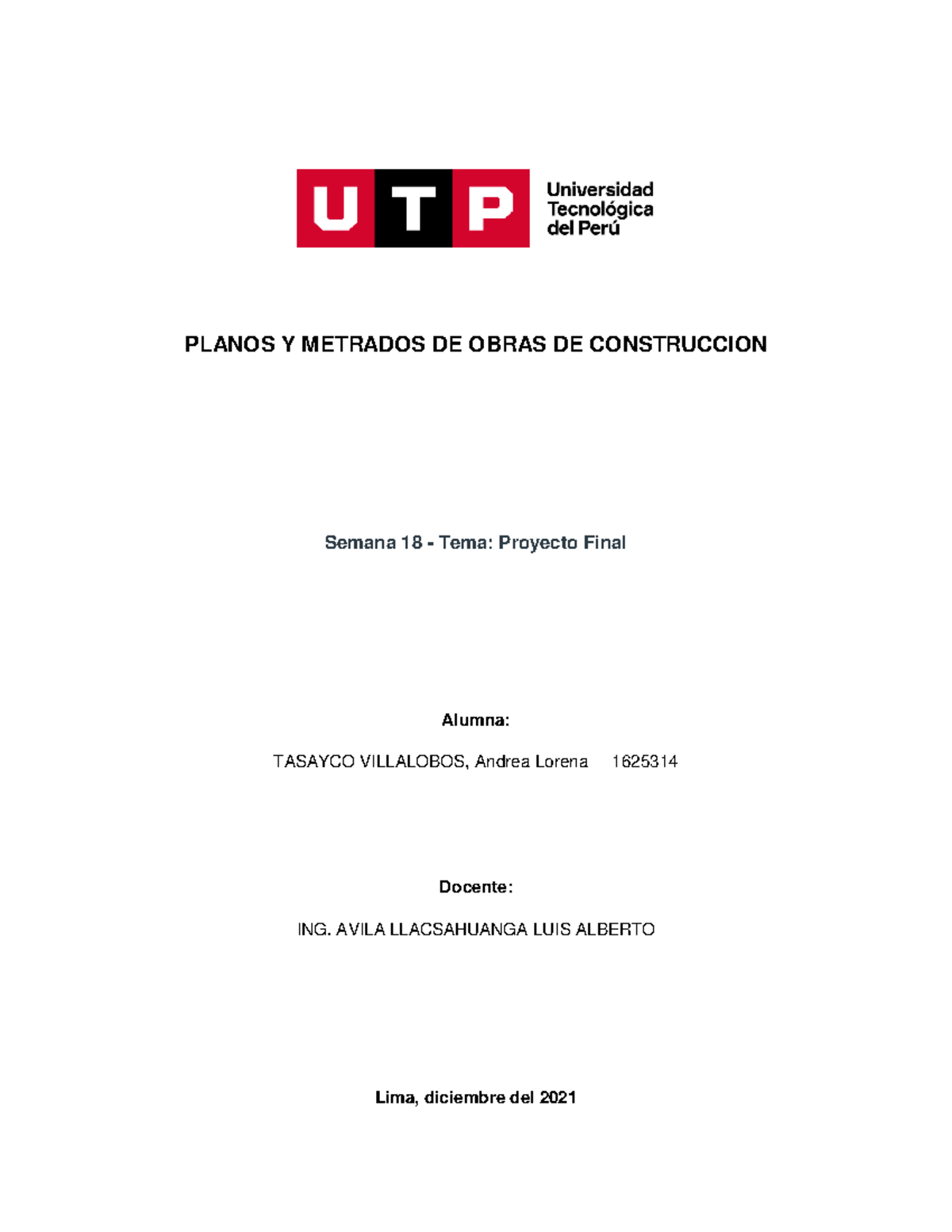 Metrados - Trabajo Final - PLANOS Y METRADOS DE OBRAS DE CONSTRUCCION ...