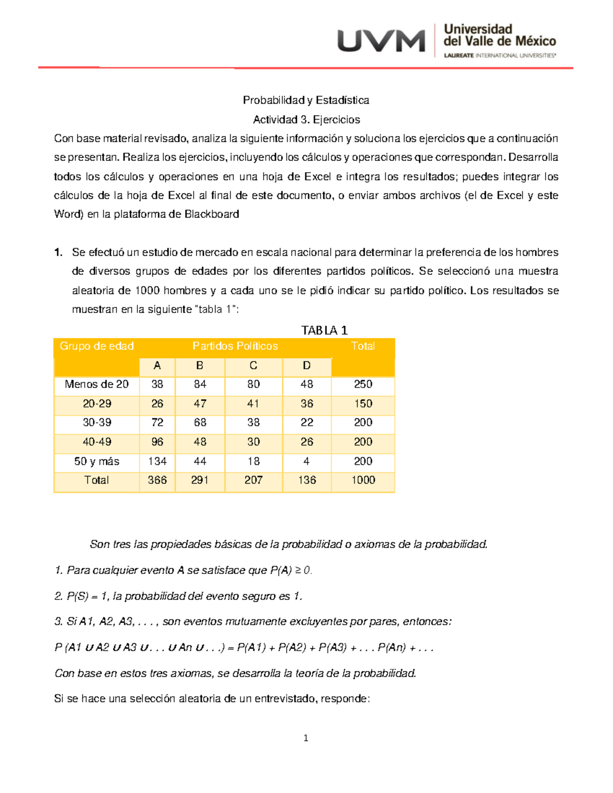 A1 Probabilidad Y Estadistica_Analisis Y Ejercicios - Probabilidad Y ...