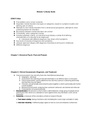Chapter 5 - Abnormal psychology - Chapter 5: Anxiety and Obsessive ...
