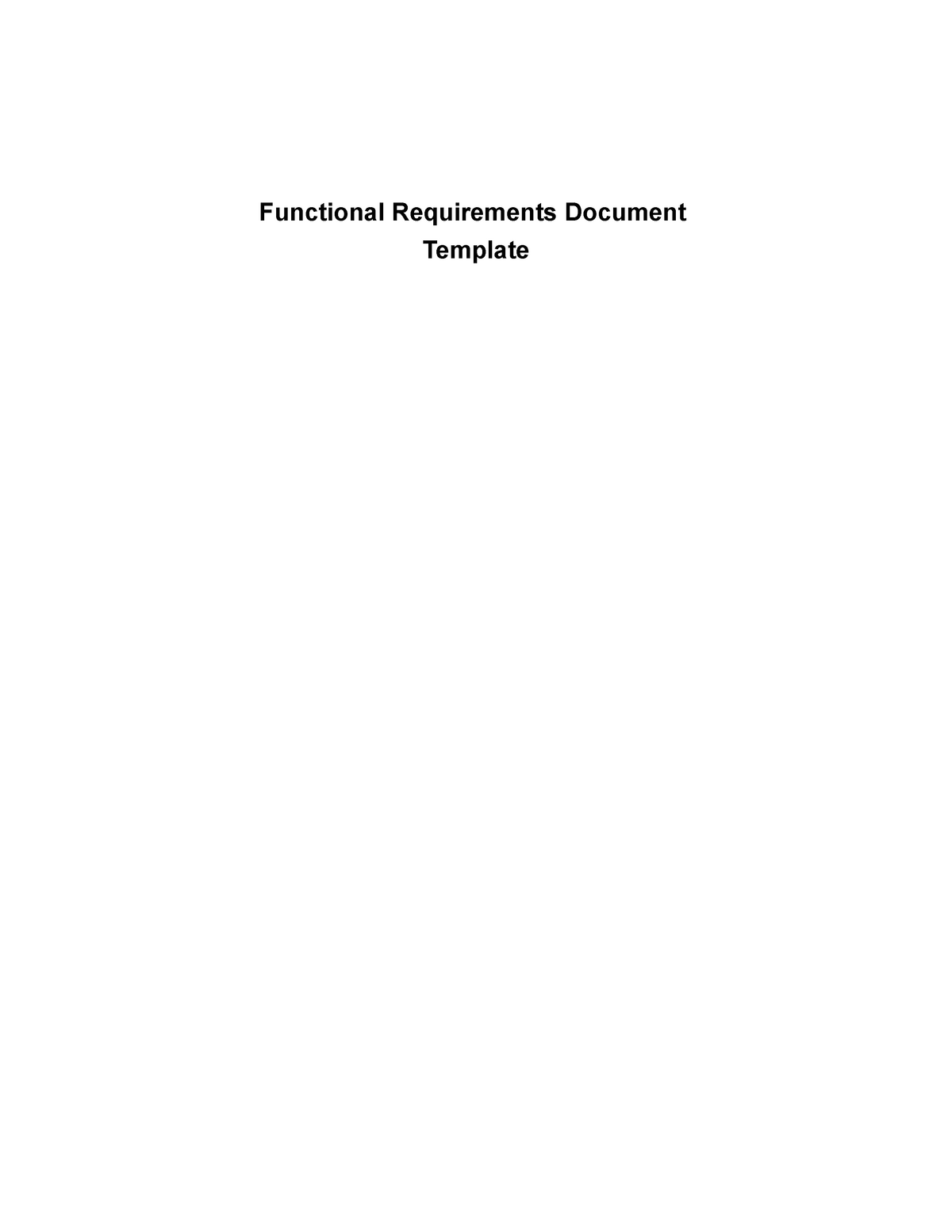 Frdtemplate Sample Frd Functional Requirements Document Template
