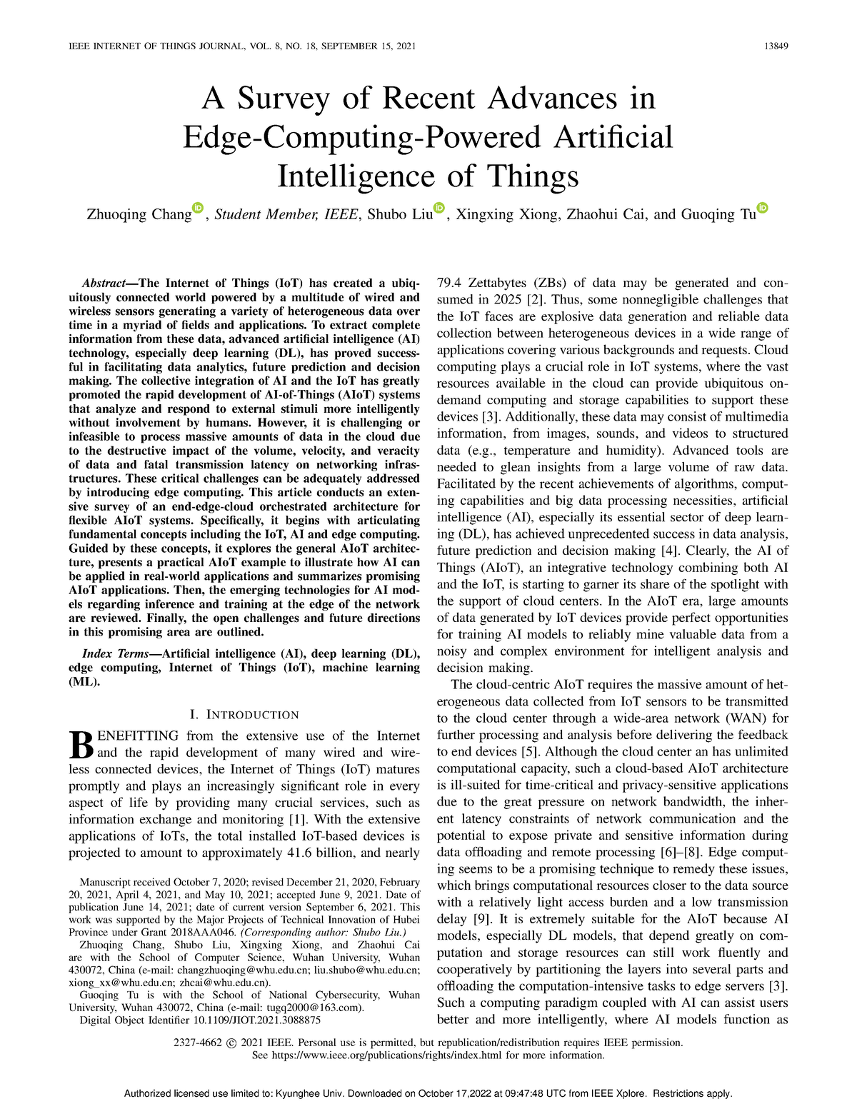 A Survey Of Recent Advances In Edge-Computing-Powered Artificial ...