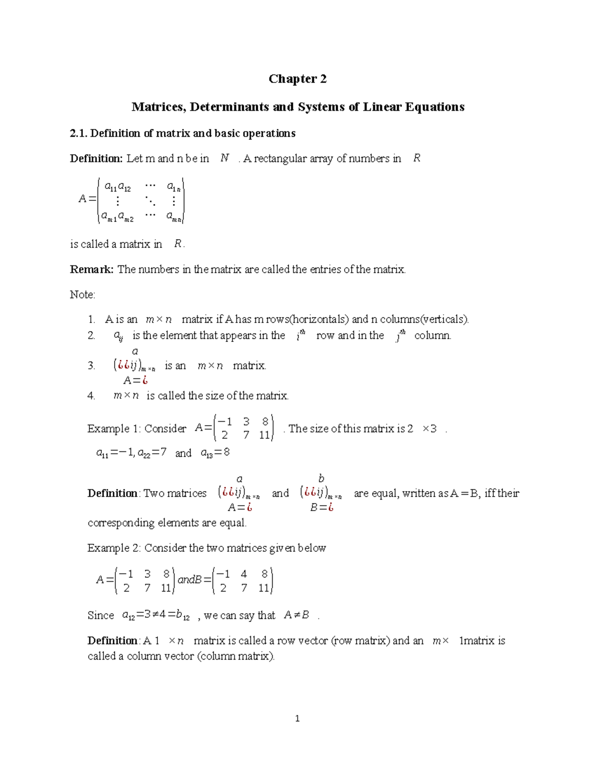 Chapter-2 - Lecture notes 2Linear Systems:The linear system is a ...