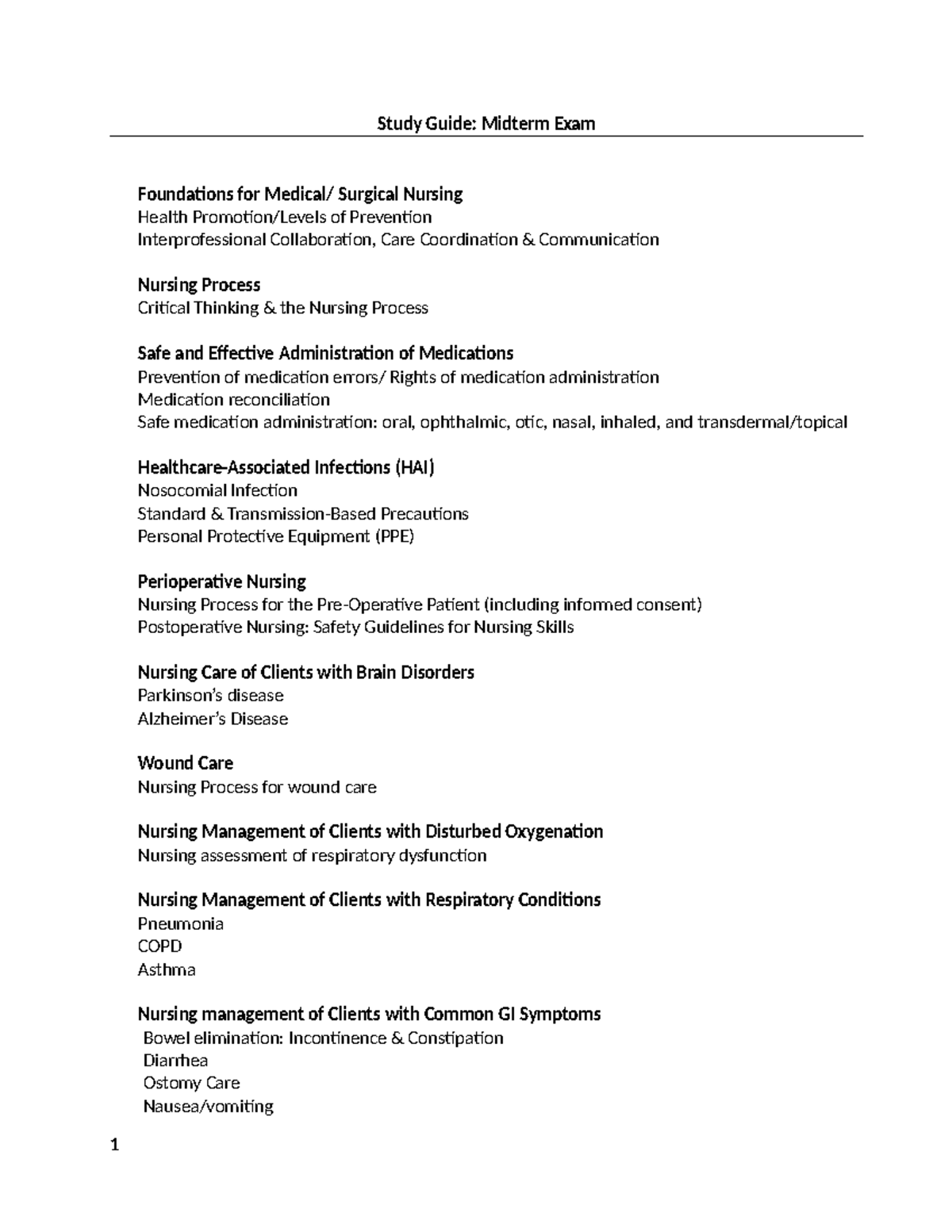 Midterm Exam Study Guide - Study Guide: Midterm Exam Foundations for ...