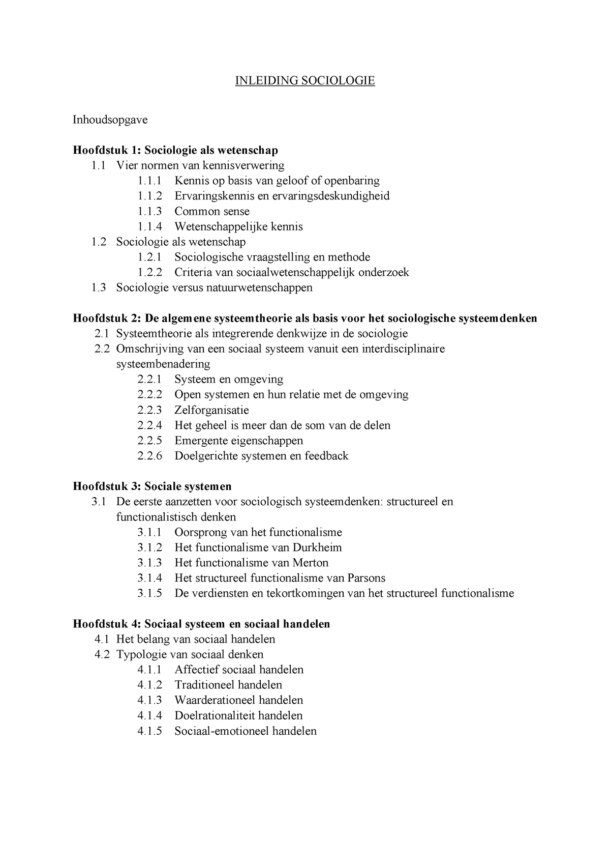 Inhoudsopgave Sociologie BPM - INLEIDING SOCIOLOGIE Inhoudsopgave ...