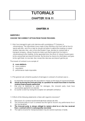 Chapter 1 Tutorial Questions - Commercial Law – Fresh Perspectives 3e ...