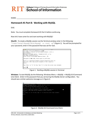 HW2 - Homework 2 - Intro To Databases And Data Modelin (ISTE230) - ISTE ...