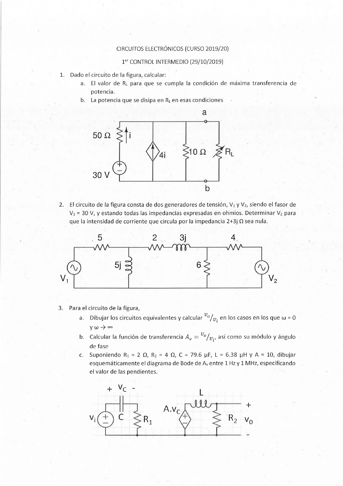 Parcial 1 25 Octubre 2019, Preguntas Y Respuestas - Circuitos ...