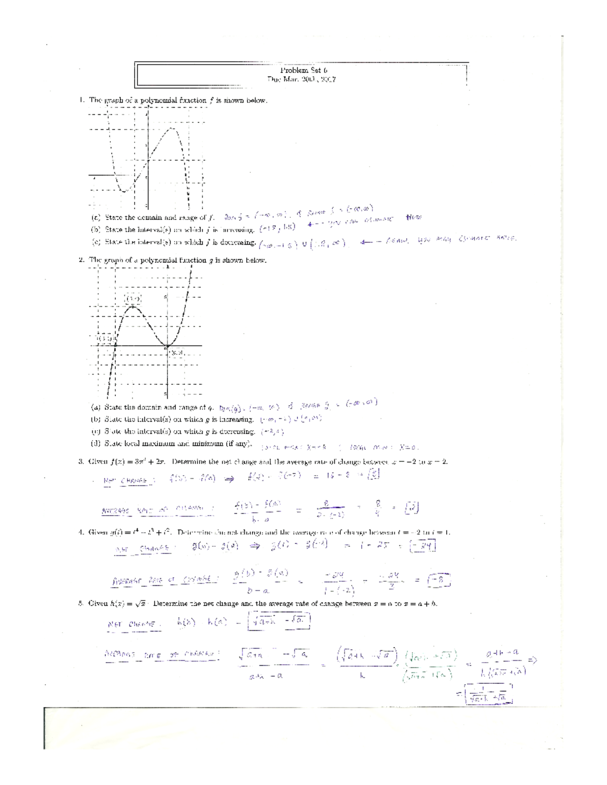 Problem Set 6 Solutions - Problem Set 6 Due Mar, 20th7 2017 1. The ...