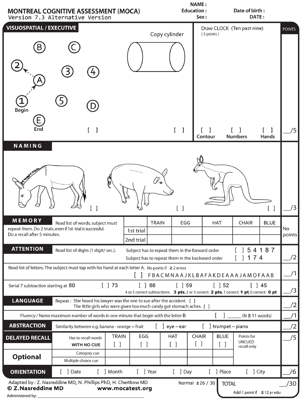 Mo CA-Test-English - MoCA test - patient resource - OCCP1096 - USyd ...