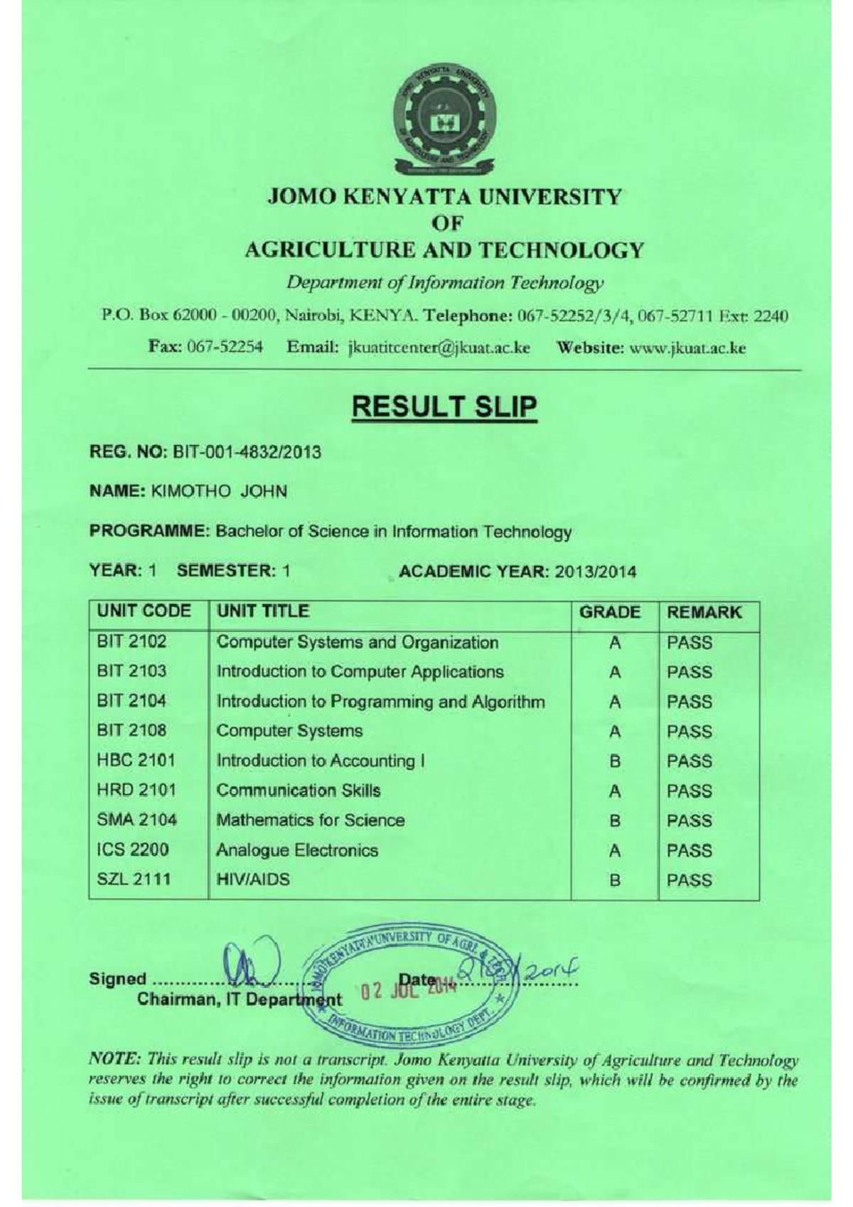 Transcript - Information Technology - Studocu