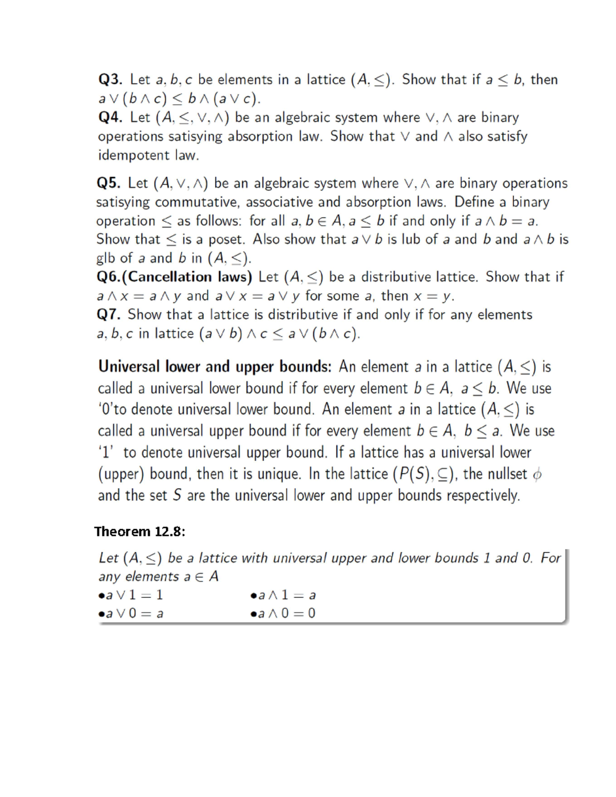 2. Material Boolean AlgebraFinal Theorem 12 Complement of a lattice