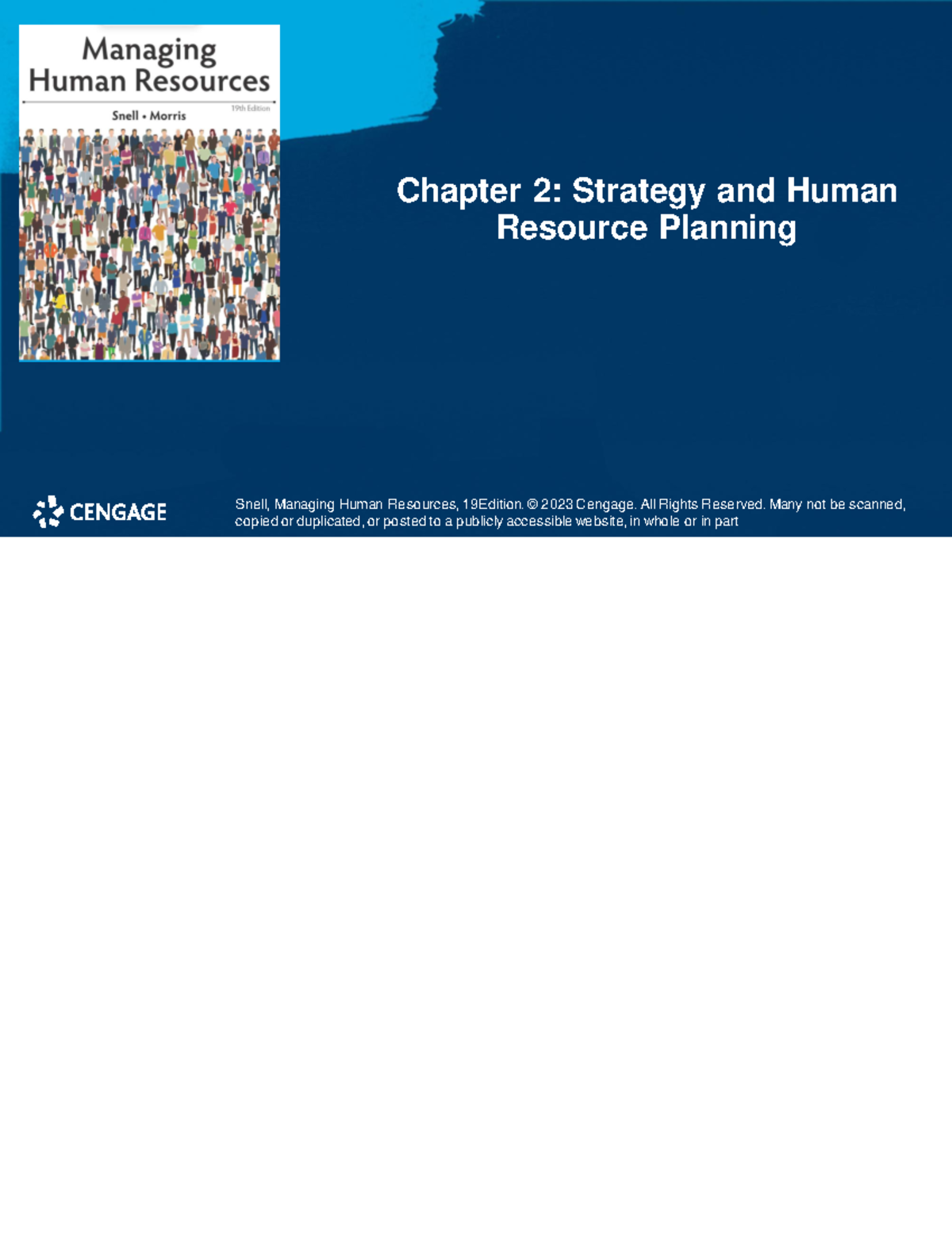 Snell Managing Human Resources 19e PPT CH02 - Chapter 2: Strategy and ...