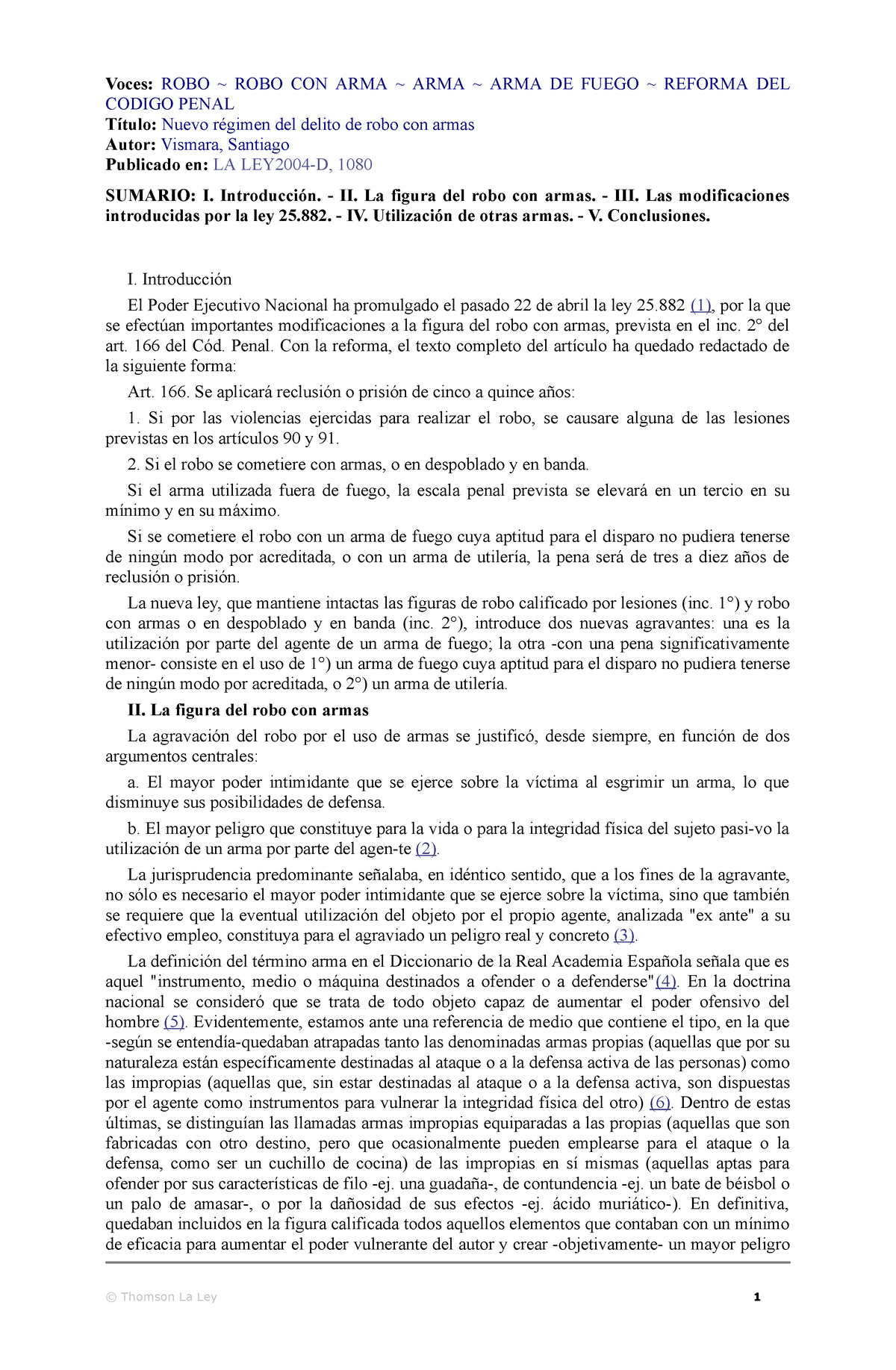 1. Vismara Santiago - Nuevo R Ã©gimen Del Delito De Robo Con Armas ...