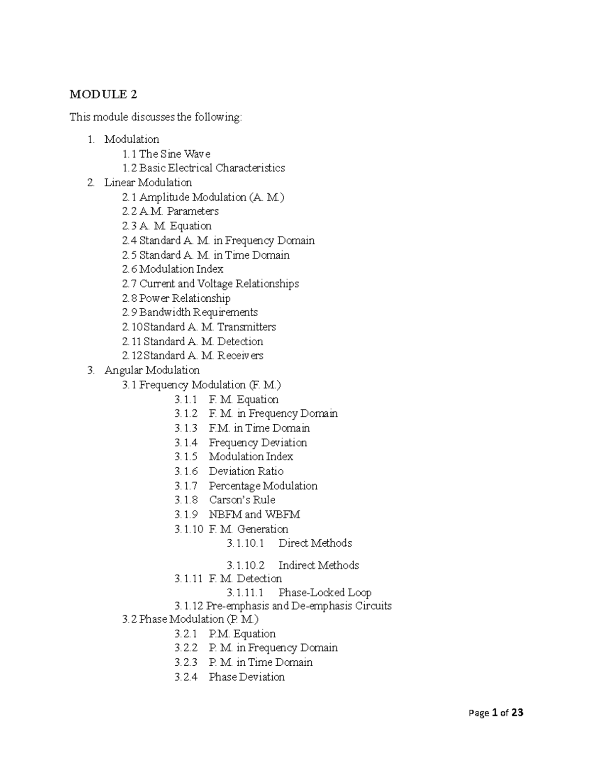 IM2 ECE 244 Principles of Communications - Copy - MODULE 2 This module ...