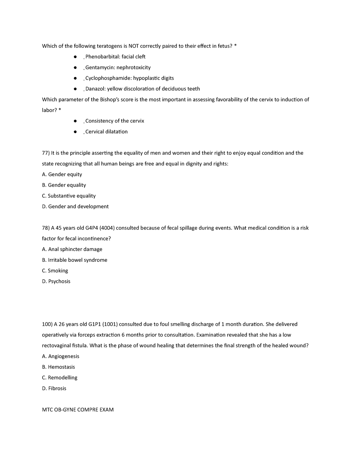 Diagnosis For Physical Part 3 - Which Of The Following Teratogens Is 