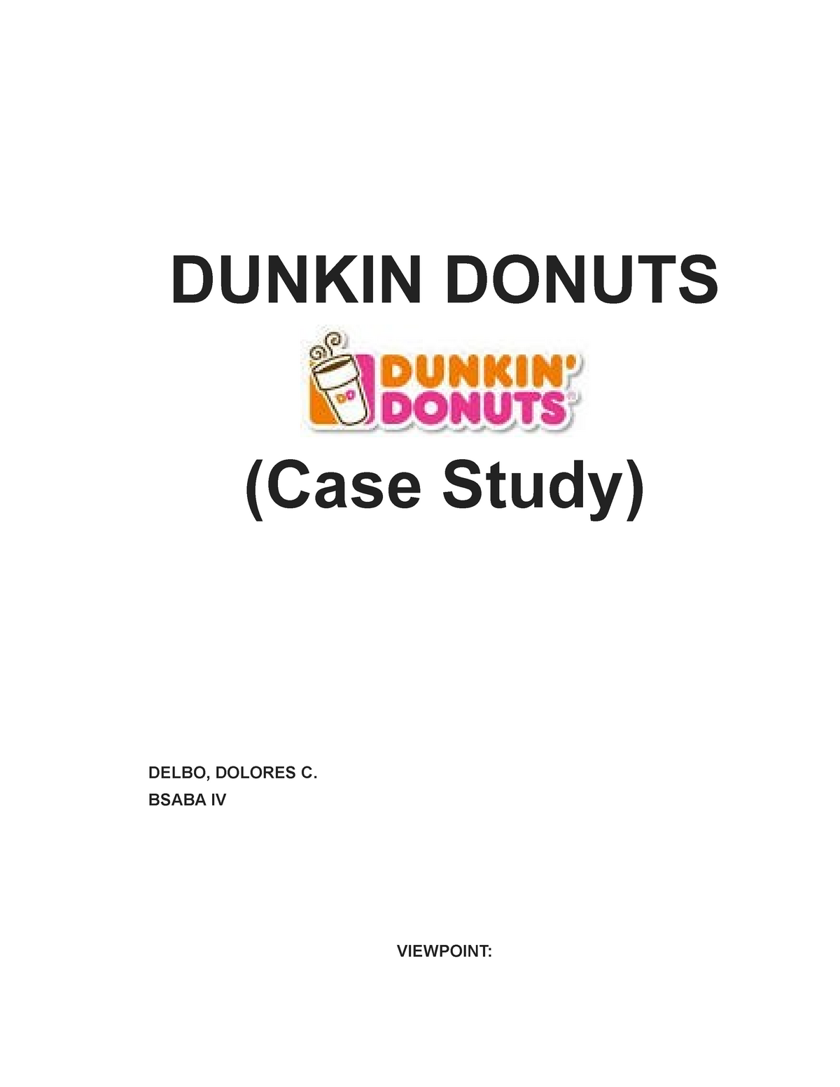 dunkin donuts research paper