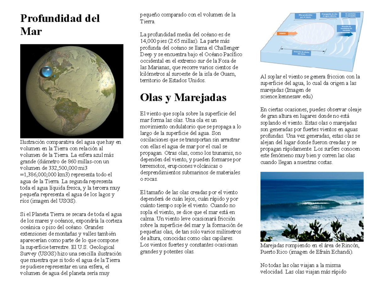 Profundidad del Mar - triptico - Profundidad del Mar Ilustración