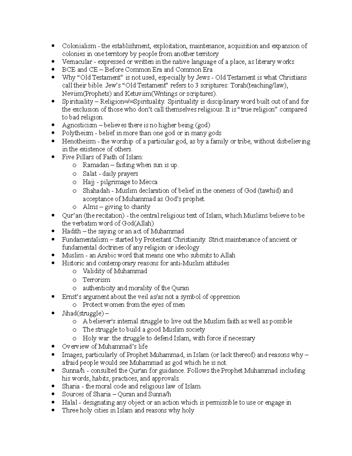 REL Study Guide - Colonialism the establishment, exploitation ...