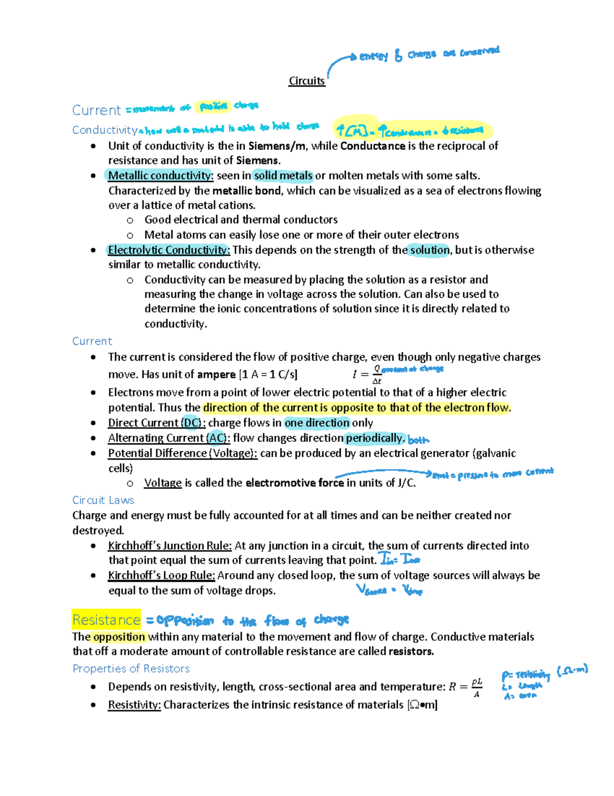 Copy of 6-Circuits - Copy of 6-Circuits Notes - Circuits Current ...
