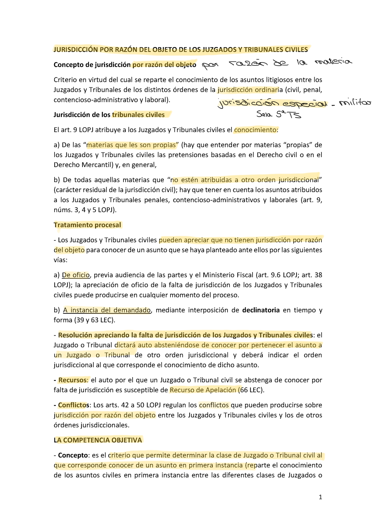 Tema 2. Competencia De Los Juzgados Y Tribunales Civiles - JURISDICCI”N ...