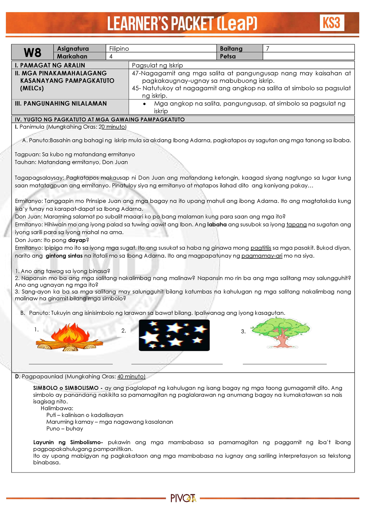 Q4-Filipino-7-Week-8 - W Asignatura Filipino Baitang 7 Markahan 4 Petsa ...