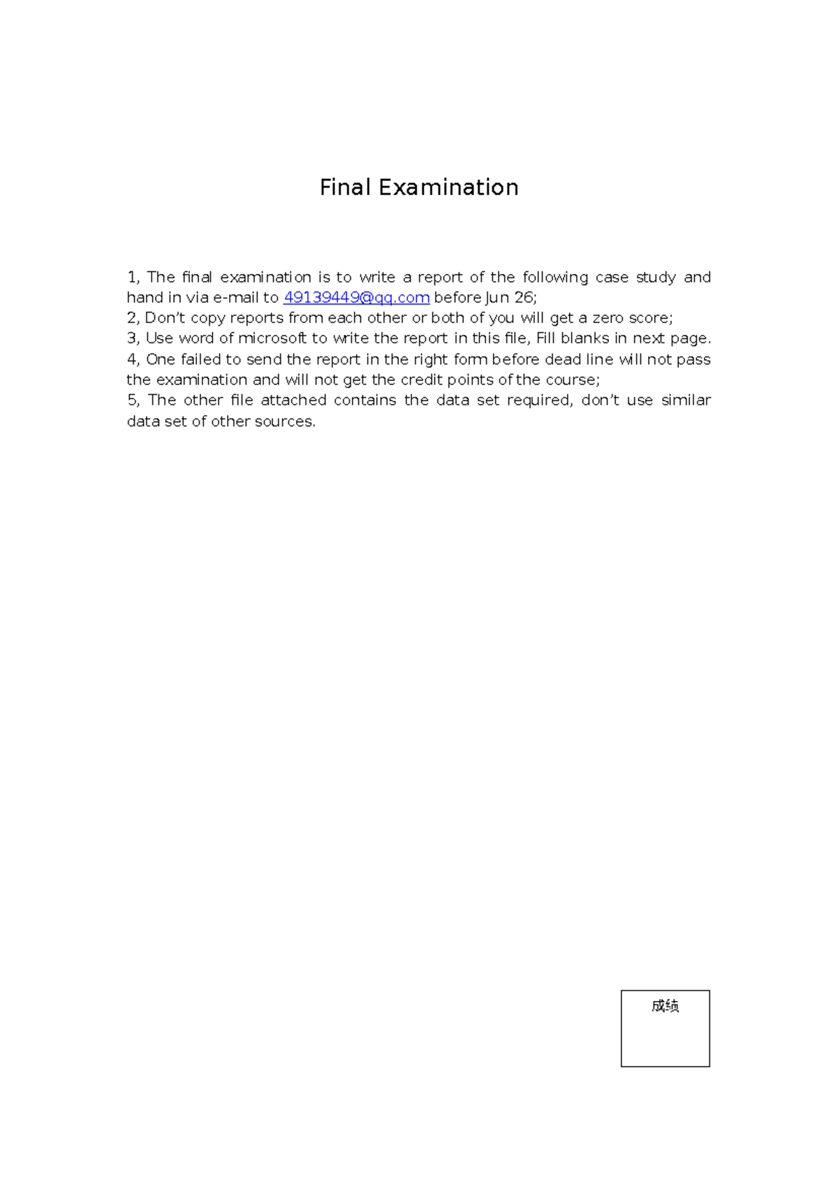 Final assignment - nothing - computer science - Studocu