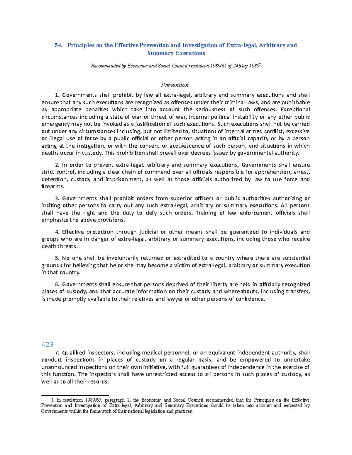 Int. humanrights law m77 - Principles on the Effective Prevention and ...