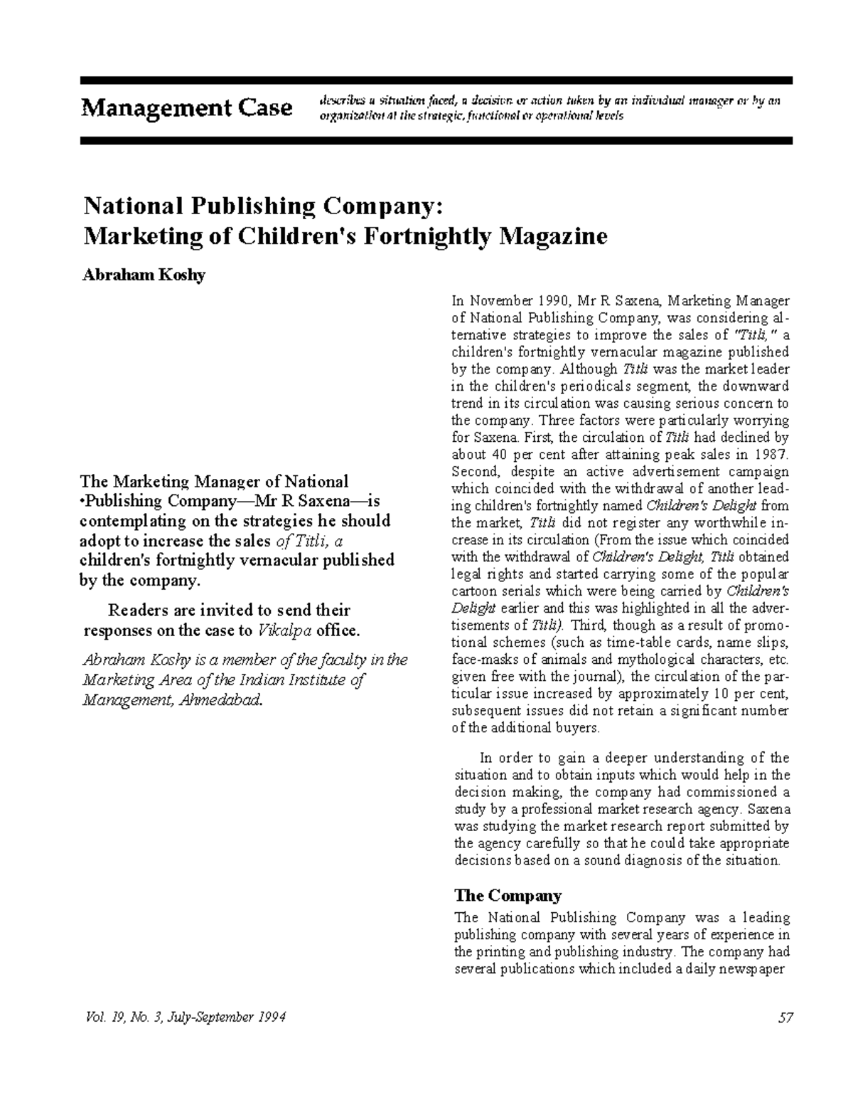 national publishing company case study