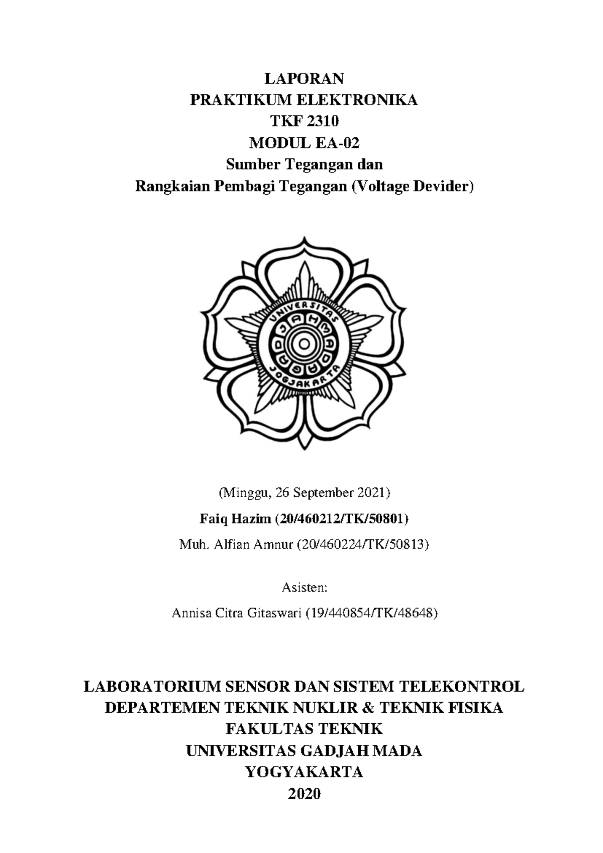 Laporan B 4 EA02 - Laprak Elena - LAPORAN PRAKTIKUM ELEKTRONIKA TKF ...