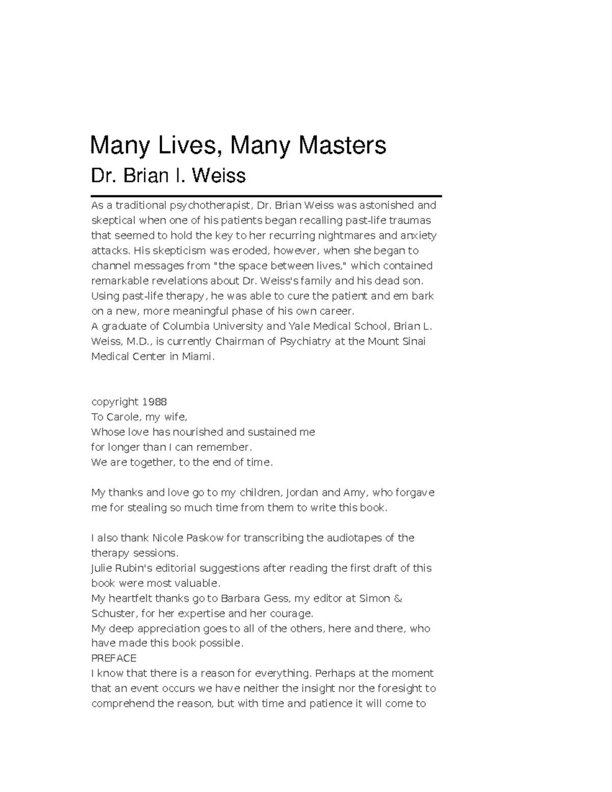 Many-lives-many-masters-brian-l - As a traditional psychotherapist, Dr ...